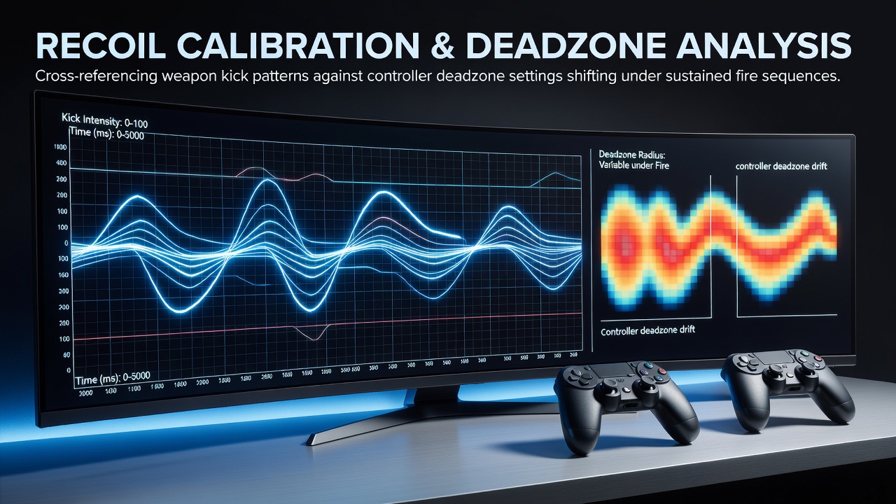Diagram showing weapon recoil patterns overlaid with controller deadzone adjustments in a tactical shooter interface