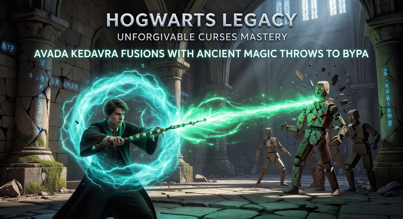 Close-up of an ancient magic orb mid-throw absorbing Avada Kedavra's green glow, exploding amid a cluster of Forbidden Forest spider guardians with one-shot takedowns visible in the debris