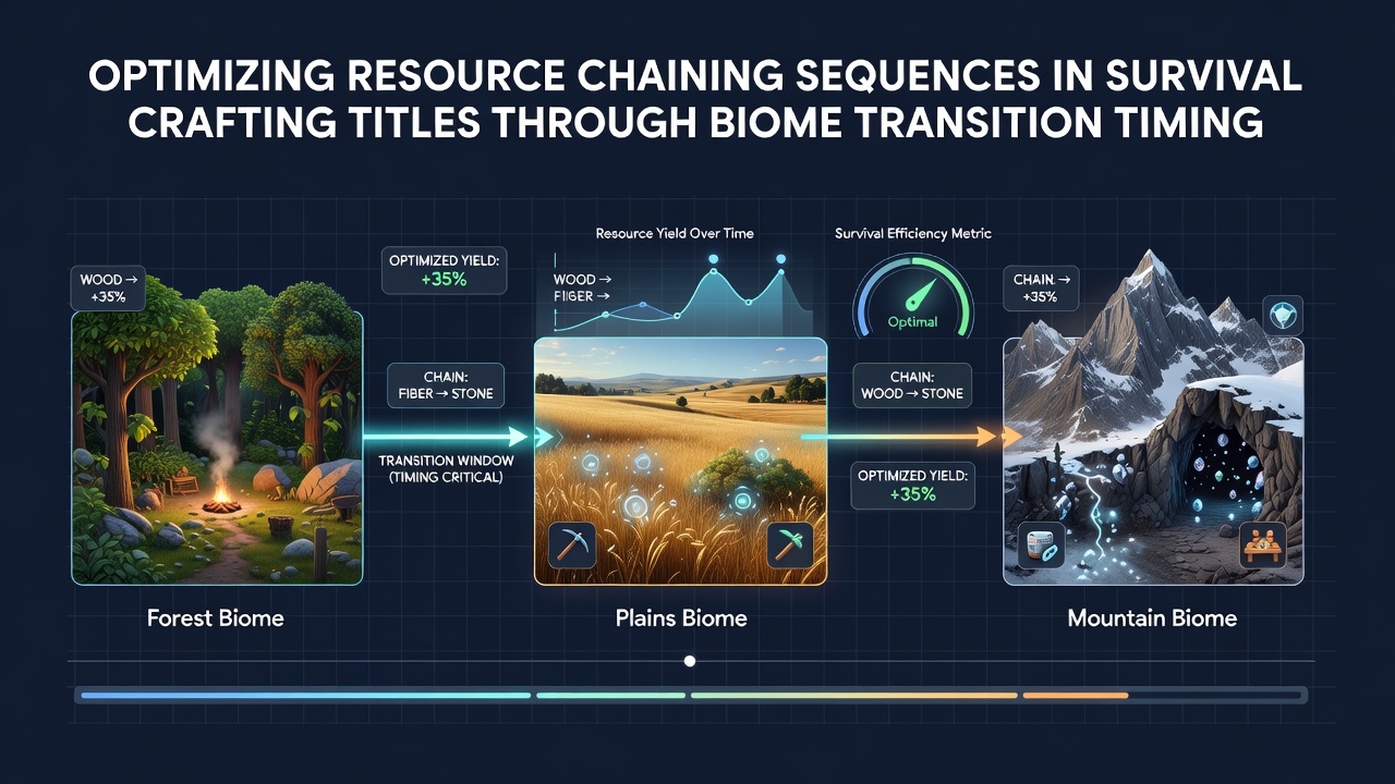 Tool upgrade interface showing progression paths that align with biome resource nodes